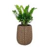 17.3" Self-watering Wicker Planter - Garden Decoration Pot - Natural - Round