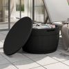 3-in-1 Patio Storage Box Black Polypropylene