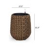 17.3" Self-watering Wicker Planter - Garden Decoration Pot - Natural - Round