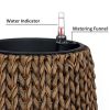 17.3" Self-watering Wicker Planter - Garden Decoration Pot - Natural - Round