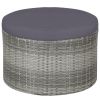 4 Piece Patio Lounge Set with Cushions Poly Rattan Gray