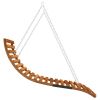 Swing Bed Solid Bent Wood with Teak Finish 45.3"x57.9"x18.1"