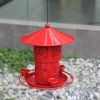 Hanging Hummingbird Feeder; 3 Feeder Ports for Birds; outdoor garden decoration; iron bird feeder; water feeder