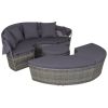 4 Piece Patio Lounge Set with Cushions Poly Rattan Gray