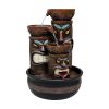 15.5inches Tiki Totem Indoor Tabletop Fountains with LED Light for Office, Room, House, Home Decor