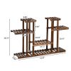 Artisasset 4-Story 12-Seat Indoor And Outdoor Multi-Function Carbonized Wood Plant Stand