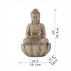 22 inches Sandstone Water Fountain Buddha Design Water Feature for Lawn & Garden Outdoor Indoor Tabletop