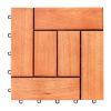 (Set of 10) Hanalei Eucalyptus Interlocking Wooden Decktile in Red Brown