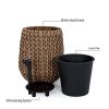 17.3" Self-watering Wicker Planter - Garden Decoration Pot - Natural - Round