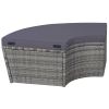 4 Piece Patio Lounge Set with Cushions Poly Rattan Gray