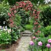 Garden Arch Arbor Trellis with Gate Patio Plant Stand Archway