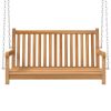 Swing Bench Solid Teak Wood 44.9"x23.6"x25.2"