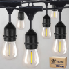 Outdoor LED string lights 2W, 15m, 15 pc outdoor patio string lights with 15 pc shock-resistant Edison style LED bulbs