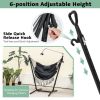 Height Adjustable Hammock Chair with Phone Holder and Side Pocket