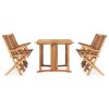 7 Piece Folding Patio Dining Set Solid Teak Wood