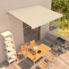 Manual Retractable Awning 157.5"x118.1" Cream