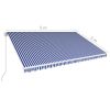 Manual Retractable Awning 196.9"x118.1" Blue and White