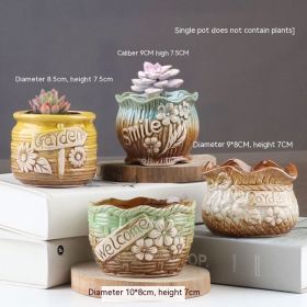 Succulent Bonsai Braised Purple Sand Simple Small Flower Pot (Option: 2287 Flower Pots 4-Ceramic Medium)