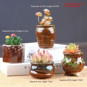 Succulent Bonsai Braised Purple Sand Simple Small Flower Pot (Option: 1381 Kiln Baked Flower Pots 4-Ceramic Medium)