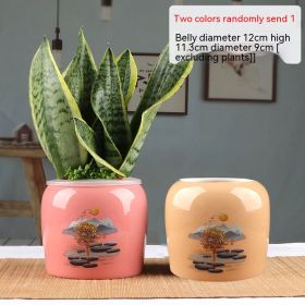 Succulent Bonsai Braised Purple Sand Simple Small Flower Pot (Option: Champagne Large One-Ceramic Medium)