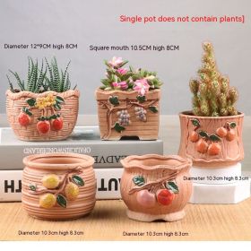 Succulent Bonsai Braised Purple Sand Simple Small Flower Pot (Option: Large Diameter 5-Ceramic Medium)