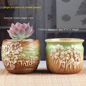 Succulent Bonsai Braised Purple Sand Simple Small Flower Pot (Option: 2262 Caliber 2-Ceramic Medium)