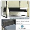 [VIDEO provided]U_Style 2-3 People Outdoor Swing Bed; Adjustable Curtains; Suitable For Balconies;  Gardens And Other Places