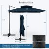 9.5 Feet Cantilever Patio Umbrella with 360° Rotation and Double Top