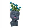 Resin Flower Pot Vase Artistic Sculpture Head Planter Flower Pot