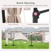 9.5 Feet Cantilever Patio Umbrella with 360° Rotation and Double Top