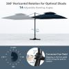 9.5 Feet Cantilever Patio Umbrella with 360° Rotation and Double Top