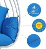 Aluminum Egg Chair; Hanging Swing Chair with Thickness Cushion for Indoor; Outdoor; Garden; Patio