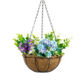 Planter Hangers Flower Plant Pot Metal Hanging Flower Basket with Coconut Coir Liner (size: 12 inch)