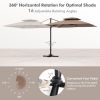 9.5 Feet Cantilever Patio Umbrella with 360° Rotation and Double Top