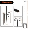 8/10 Feet 2 Pack Outdoor String Light Poles with Top Arc Hook and 5-Prong Base