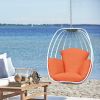 Aluminum Egg Chair; Hanging Swing Chair with Thickness Cushion for Indoor; Outdoor; Garden; Patio