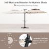 9.5 Feet Cantilever Patio Umbrella with 360° Rotation and Double Top