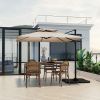 9.5 Feet Cantilever Patio Umbrella with 360° Rotation and Double Top